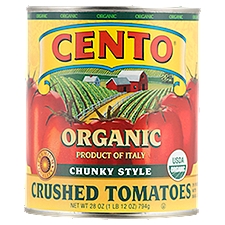 Cento Organic Chunky Style Crushed Tomatoes in Puree with Basil Leaf, 28 oz, 28 Ounce
