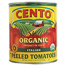 Cento Organic Italian Whole in Juice with Basil Leaf, Peeled Tomatoes, 28 Ounce