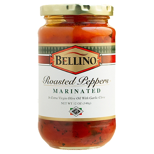 Bellino Marinated Roasted Peppers, 12 oz
Bellino Roasted & Marinated Peppers are fully prepared and marinated in a mixture of extra virgin olive oil and garlic, giving them an exceptional taste that's perfect in antipasto, salads and sandwiches.