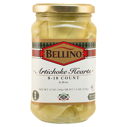 Bellino Artichoke Hearts in Brine, 8-10 count, 12 oz
