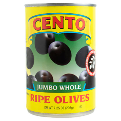 Cento Jumbo Whole California Ripe Olives, 7.25 oz