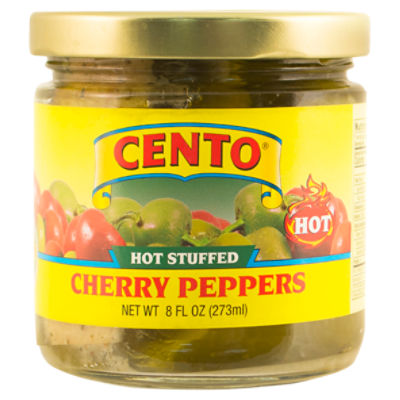 Cento Hot Stuffed Cherry Peppers, 8 fl oz Dearborn