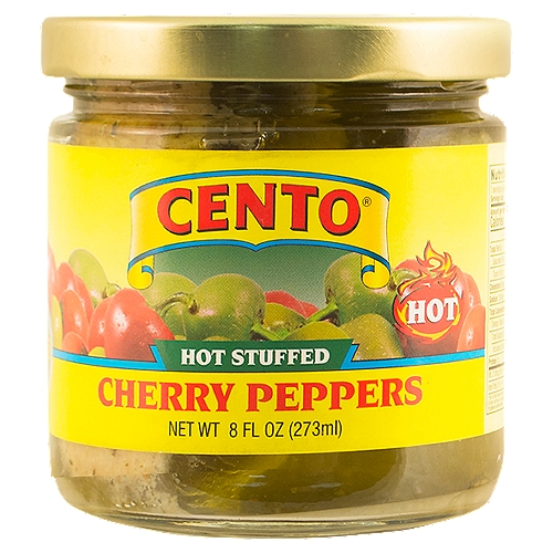 Cento Hot Stuffed Cherry Peppers, 8 fl oz