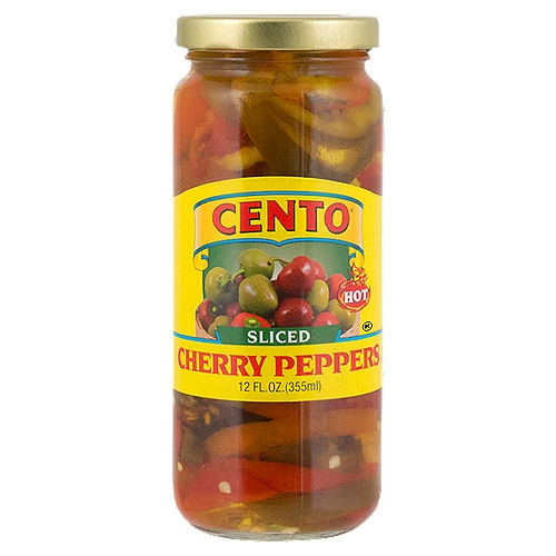 Cento Hot Sliced Cherry Peppers, 12 fl oz