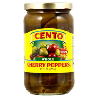 Cento Hot Whole Cherry Peppers, 16 fl oz, 16 Fluid ounce