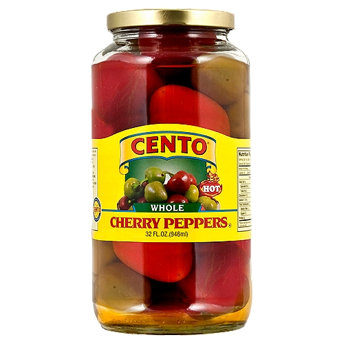 CENTO Hot Whole Cherry Peppers, 32 fl oz