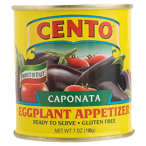 Cento Eggplant Appetizer Caponata, 7 oz
Cento Caponata is a convenient and versatile classic Italian appetizer that combines Sicilian eggplant, onions, tomatoes, olives, capers and celery. Ready to use right out of the can, it can be spread onto Bellino® Bruschette, served on top of polenta, or tossed with your favorite pasta.