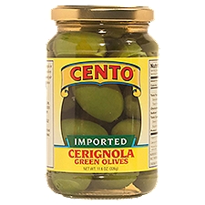 Cento Cerignola, Green Olives, 10 Ounce