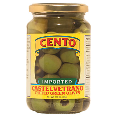 Cento Pitted Castelvetrano Green Olives, 11.6 oz, 6 Ounce