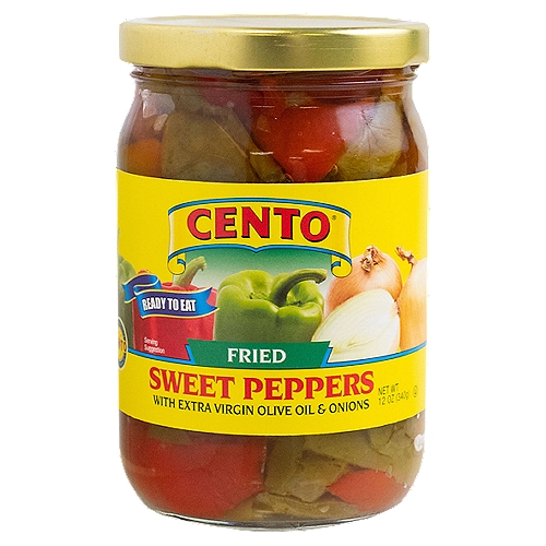 Cento Fried Sweet Peppers with Extra Virgin Olive Oil & Onions, 12 oz