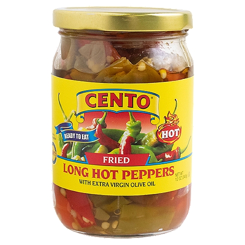 Cento Fried Long Hot Peppers with Extra Virgin Olive Oil, 12 oz
