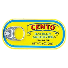 Cento Flat Fillet Anchovies in Olive Oil, 2 oz