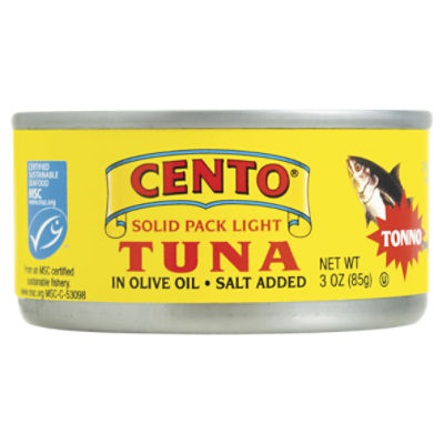 CENTO Solid Pack Light Tuna in Olive Oil, 3 oz