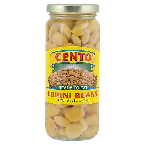 CENTO Ready to Eat Lupini Beans, 8 fl oz
Good source of Protein*
*Contains 5g of protein per serving