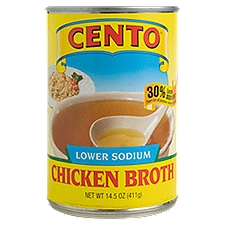 CENTO Lower Sodium, Chicken Broth, 13.75 Ounce