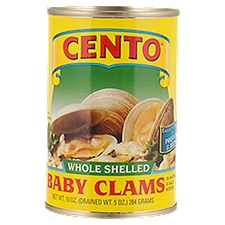 Cento Baby Clams - Whole Shelled in Water, 10 Ounce