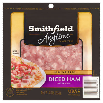 Smithfield Anytime Favorites Diced Ham, 8 oz, 8 Ounce