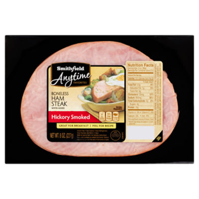 Smithfield Anytime Favorites Hickory Smoked Boneless Ham Steak, 8 oz, 1 Each