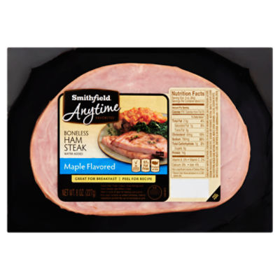 Smithfield Anytime Favorites Maple Flavored Boneless Ham Steak, 8 oz, 8 Ounce