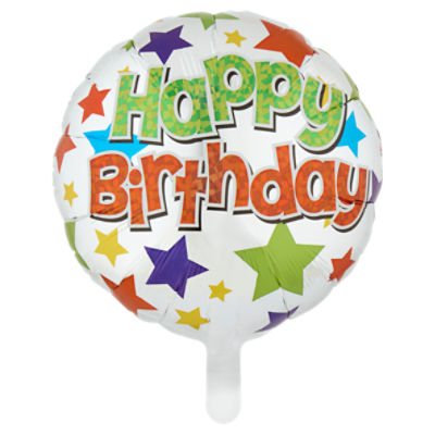 Stars Happy Birthday Foil Balloon, 17in, 1 count