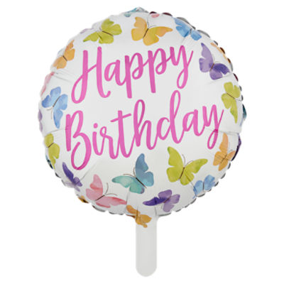 Happy Birthday Butterfly Foil Balloon, 17 in, 1 count, 1 Each