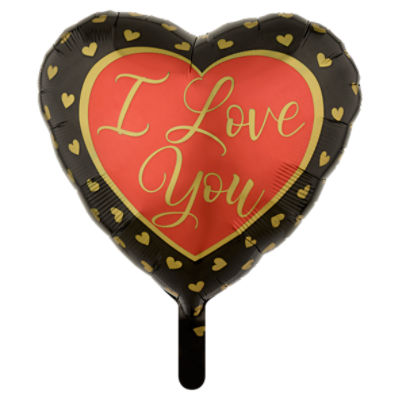I Love You Gold Hearts Foil Balloon, 17 in, 1 count