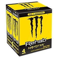 Monster Rehab Lemonade, Rehab Tea + Lemonade, 15.5 oz. (Pack of 4)