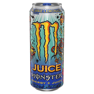 Monster Energy Aussie Style Lemonade Juice Energy Drink, 16 oz