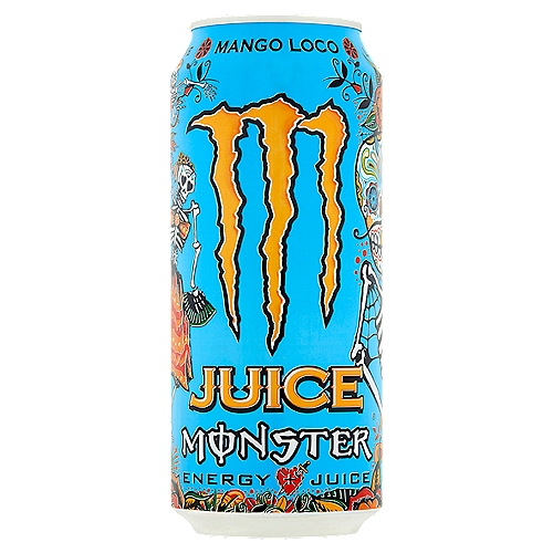 Monster Energy Mango Loco Juice Energy Drink, 16 fl oz
Monster Energy blend: Glucose, taurine, caffeine, L-carnitine, inositol

On the eve of October 31st each year friends and family gather to celebrate ''Dia de los Muertos''. Marigolds, mysticism and memories combined with food and drink entice the souls of the departed to join the party.
Mango Loco is a heavenly blend of exotic juices certain to attract even the most stubborn spirit.
Crazy good taste with just enough of that Monster magic to keep party going for days...

Caffeine from all sources: 76mg per 8 fl. oz. serving (152mg per can)