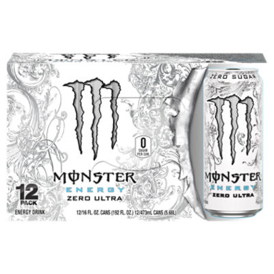 Monster Energy Zero Ultra, Zero Ultra, 16 oz. (Pack of 12)