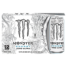 Monster Energy Zero Ultra, Zero Ultra, 16 oz. (Pack of 12)