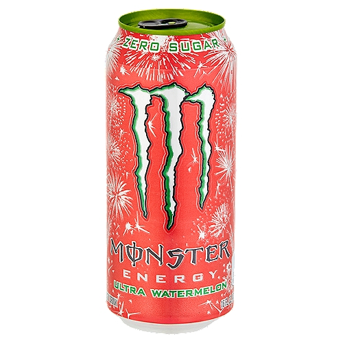 Monster Energy Zero Sugar Ultra Watermelon Energy Drink, 16 fl oz
Monster Energy Blend: Taurine, L-Carnitine, Caffeine, Inositol

Under the firework lit night sky, you've got your crush by your side. With good music and better friends, it's the best summer ever.
Ultra Watermelon is summertime in a can so you can enjoy it anytime.
Zero sugar, easy-drinking refreshing flavor with the explosive Monster energy blend to light-up those hot summer nights.
Unleash the Ultra Beast!®