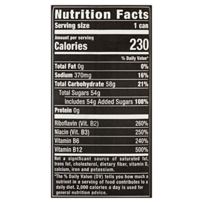 monster nutrition label