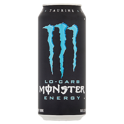 Monster Energy Lo-Carb Energy Drink, 16 fl oz
Monster Energy Blend: Glucose, taurine, panax ginseng extract, caffeine, L-carnitine, glucuronolactone, inositol, guarana extract, maltodextrin

Tear into a can of the meanest energy drink on the planet, Lo-Carb Monster Energy.
Low calories, no compromise. That's what Lo-Carb Monster Energy is all about.
Get the big bad Monster buzz you know and love, but with a fraction of the calories and carbohydrates.
Athletes, musicians, anarchists, co-ed's, road warriors, metal heads, geeks, hipsters, and bikers dig it- you will too.
Unleash the Beast!®