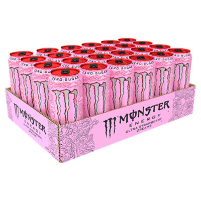 Monster Energy Ultra Strawberry Dreams Energy Drink, 16 fl oz, 24