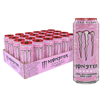 Monster Energy Ultra Strawberry Dreams Energy Drink, 16 fl oz, 24 count