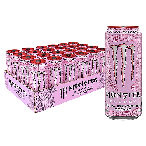 Monster Energy Ultra Strawberry Dreams Energy Drink, 16 fl oz, 24 count