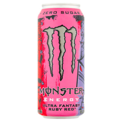 Monster Energy Zero Sugar Ultra Fantasy Ruby Red Energy Drink, 16 fl oz