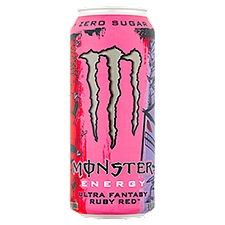 Monster Energy Zero Sugar Ultra Fantasy Ruby Red Energy Drink, 16 fl oz, 16 Fluid ounce