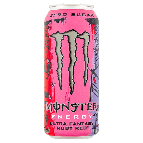 Monster Energy Zero Sugar Ultra Fantasy Ruby Red Energy Drink, 16 fl oz