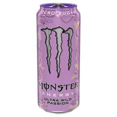 Monster Energy Zero Sugar Ultra Wild Passion Energy Drink, 16 fl oz, 16 Fluid ounce