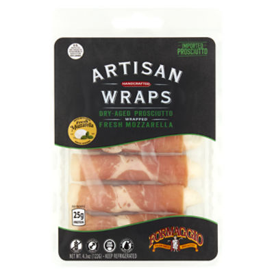 Formaggio Artisan Wraps Dry-Aged Prosciutto Wrapped Fresh Mozzarella, 4.3 oz
