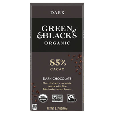 Green & Black's Organic 85% Cacao Dark Chocolate, 3.17 Oz