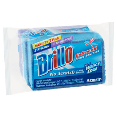 Brillo Estracell No Scratch Scrub Sponge Variety Pack, 3 count, 1 Each