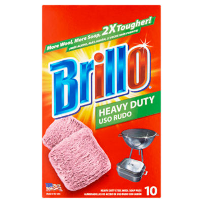 Brillo Heavy Duty Steel Wool Soap Pads, 10 count