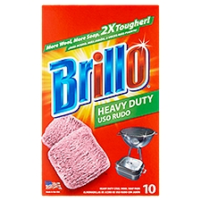 Brillo Heavy Duty Steel Wool Soap Pads, 10 count, 10 Each