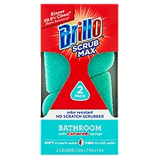 Brillo Scrub Max Bathroom Scrubbers, 2 count, 2 Each