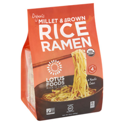 Lotus Foods Organic Millet & Brown Rice Ramen, 4 count, 10 oz