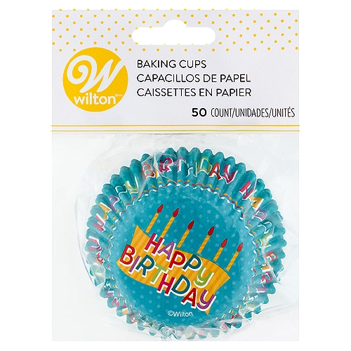 Wilton Happy Birthday Baking Cups, 50 count