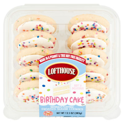 Lofthouse Birthday Cake Frosted Sugar Cookies, 13.5 oz, 13.5 Ounce